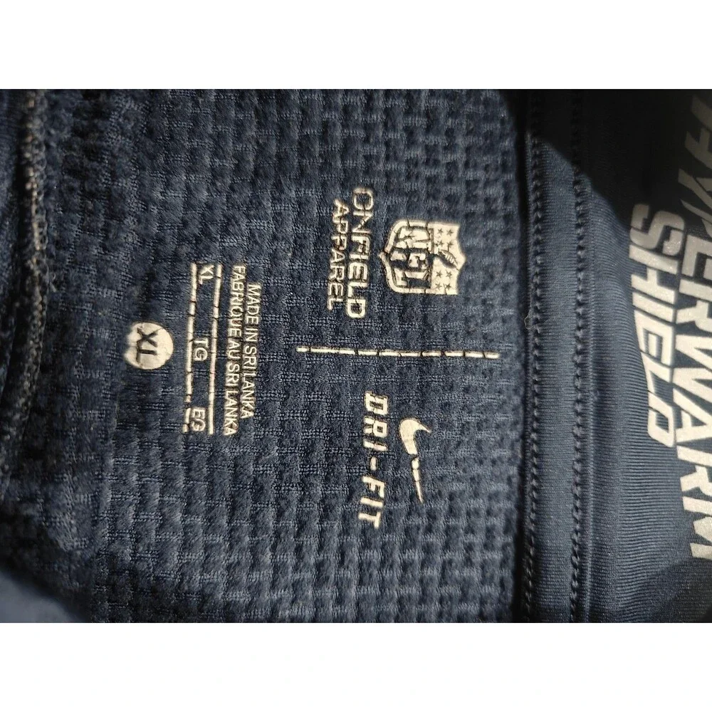 New England Patriot Shirt Men XL Blue Nike Hyperwarm Shield Dri Fit Training NFL